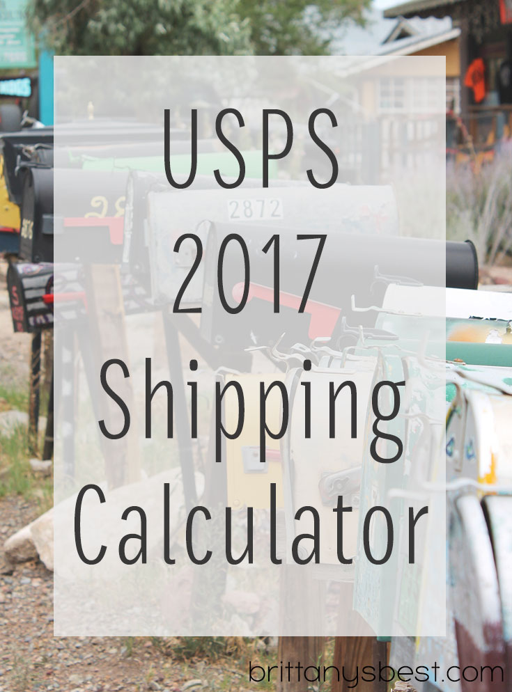 USPS Shipping Calculator for 2017 Brittany's Best